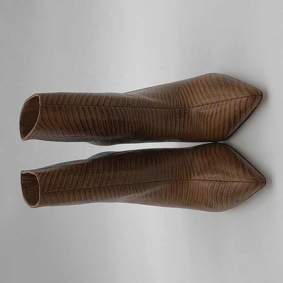 219- L'AGENCE Mariette Women's Ankle Stiletto Boots Tan Color Size 9 NWT - Picture 5 of 11